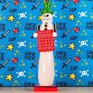 Disney Nightmare Before Christmas Snowman Jack 12" Wooden Advent Nutcracker New